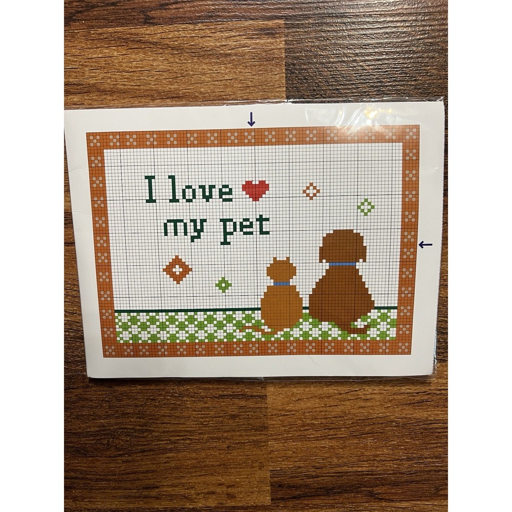 I Love My Pet Counted Cross Stitch NEW 5" x 7" Pattern Name HSUS